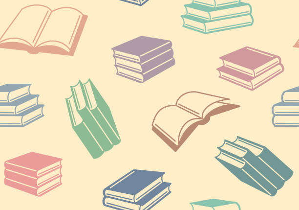Seamless background with books Seamless background with books book backgrounds stock illustrations