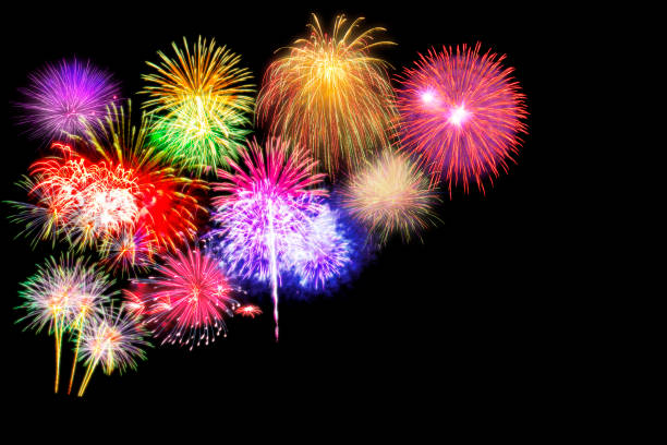 istock beautiful colorful firework set isolated display for celebration happy new year and merry christmas on black isolated background 929024904