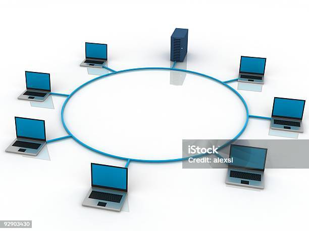Computador Network - Fotografias de stock e mais imagens de Computador - Computador, Círculo, Network