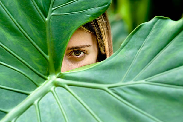Portrait of young woman in forest