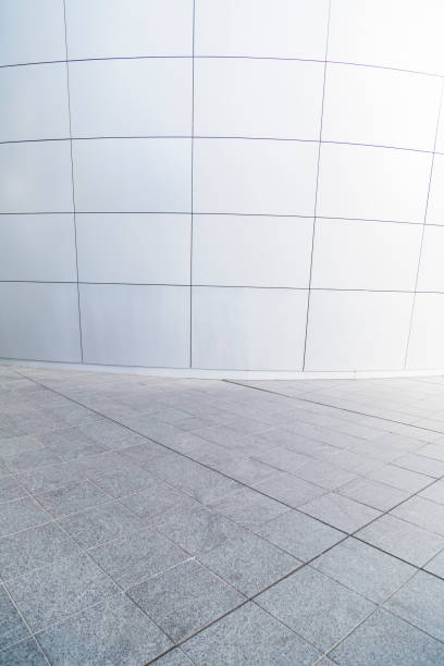 istock modern minimalistic geometric wall of metal or plastic square blocks 929037010