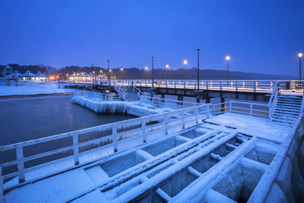 istock Baltic Sea pier in Gdansk at dusk 929037256