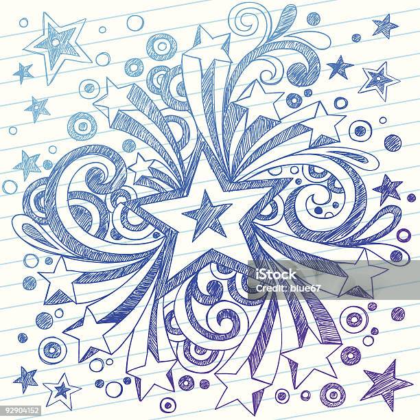 Handdrawn Sketchy Doodle Star Burst Stock Illustration - Download Image Now - Abstract, Color Image, Cute