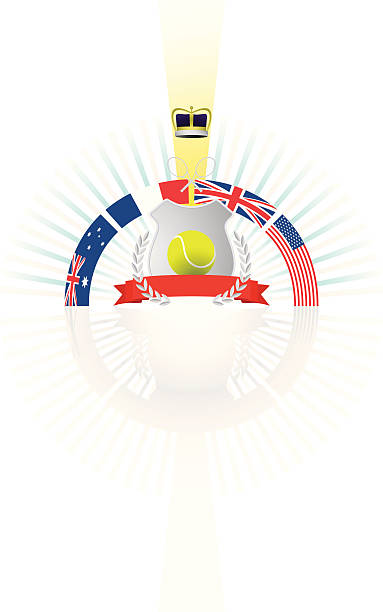 grand slam tennis-emblem - tennis wimbledon award sign stock-grafiken, -clipart, -cartoons und -symbole