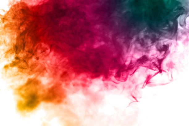 istock Multicolored smoke on white background. Abstract bright colorful smoke on background. Color clouds. 929050658
