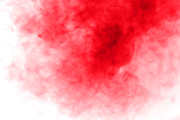 istock red smoke on white background. Abstract bright colorful smoke on background. Color clouds. 929050704
