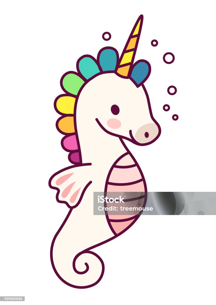 Cute sea horse unicorn with rainbow mane simple cartoon vector illustration. Simple flat line doodle icon contemporary style design element isolated on white. Magical creatures, fantasy, fairy, dreams theme. Cute sea horse unicorn with purple mane simple cartoon vector illustration. Simple flat line doodle icon contemporary style design element isolated on white. Magical creatures, fantasy, fairy, dreams theme. Seahorse stock vector
