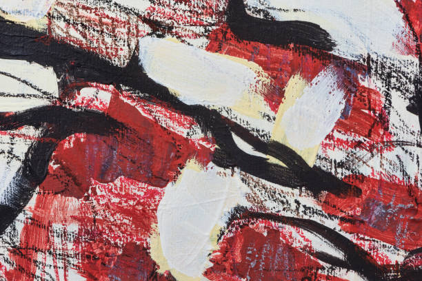Abstract acrylic and crayon on canvas background
