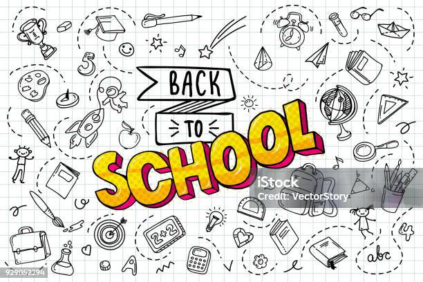 Back To School Stock Illustration - Download Image Now - Education, Doodle, Back to School