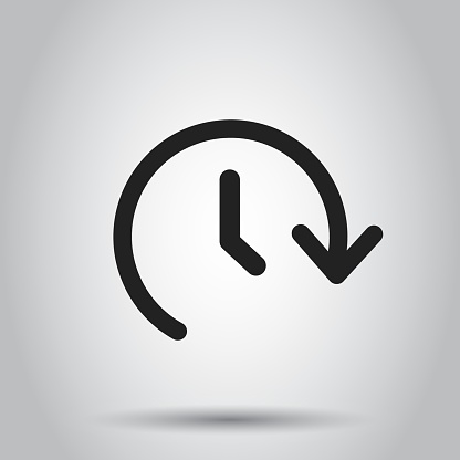 Clock time vector icon. Timer 24 hours sign illustration. Business concept simple flat pictogram on isolated background.