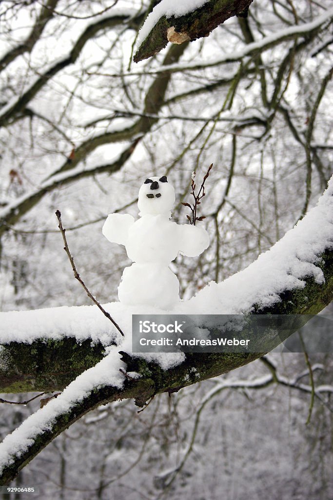 Небольшой Снеговик в winter wonderland - Стоковые фото Белый роялти-фри