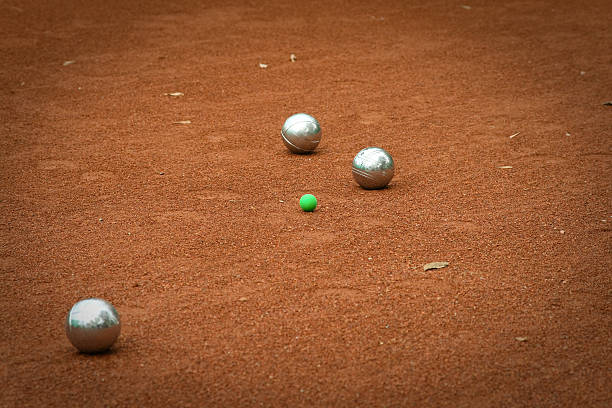 istock Silver boccia balls on the ground 92907788