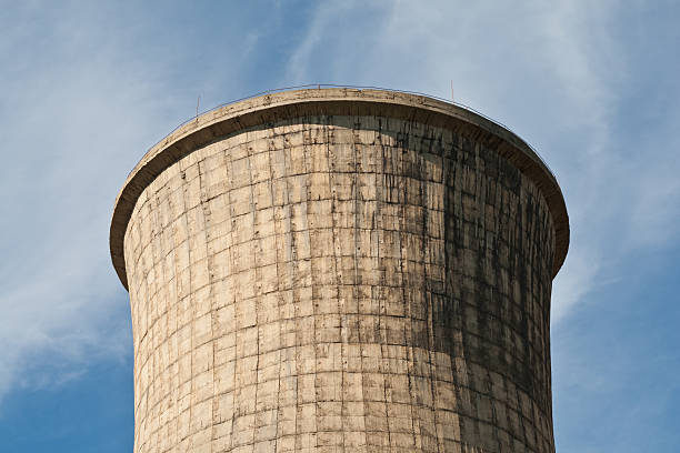 istock Huge power plant tower against the blue sky 92908019