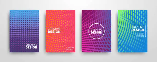 Vector illustration of Modern futuristic abstract geometric covers set