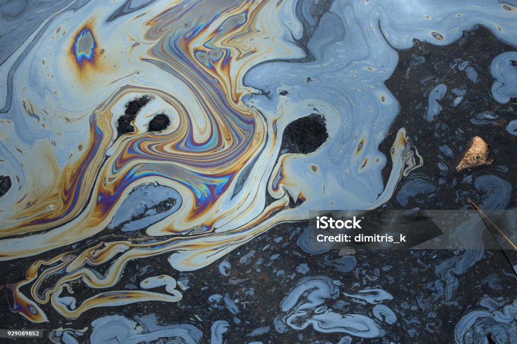 Teer-Wasser - Lizenzfrei Erdöl Stock-Foto