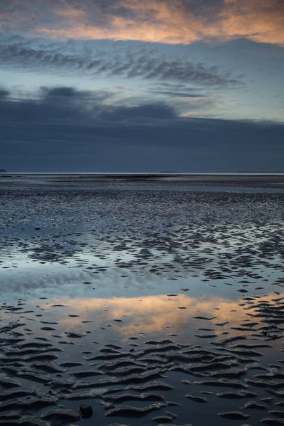 istock sunset on a deserted Somerset beach in England 929095404
