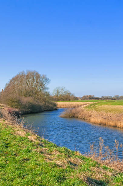 istock Steep banked river in winter, river Idle West Stockwith Nottinghamshire 929104038