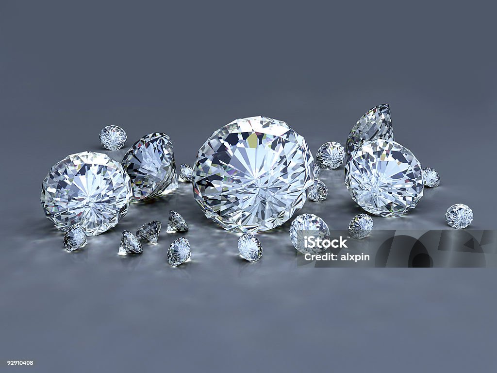 Gruppe von Diamanten auf Blau - Lizenzfrei Bling-Bling Stock-Foto