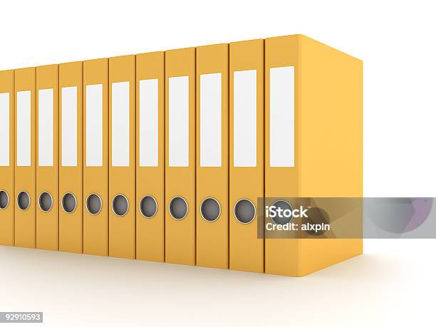 Row Of Binders Stock Photo - Download Image Now - Book, Collection, Color Image