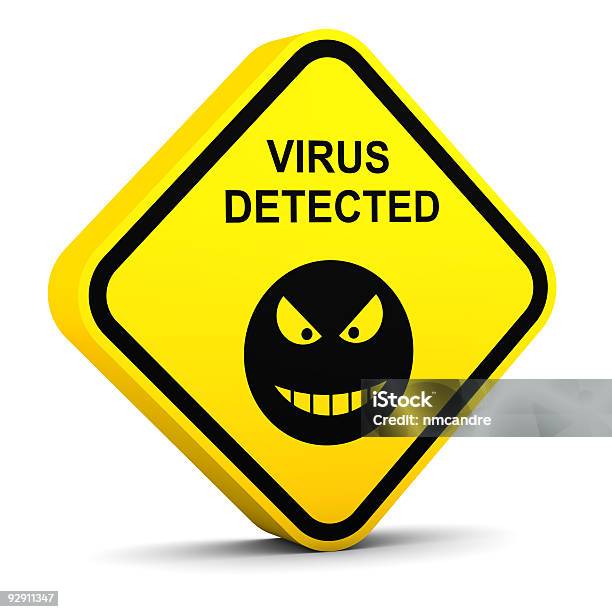Ostrzeżenie Wykryto Wirusa - zdjęcia stockowe i więcej obrazów Wirus komputerowy - Wirus komputerowy, Bez ludzi, Biały
