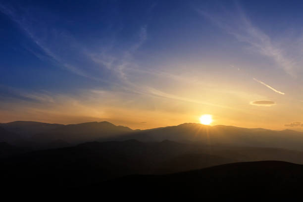 istock Mountain panorama at sunset of the day 929115710