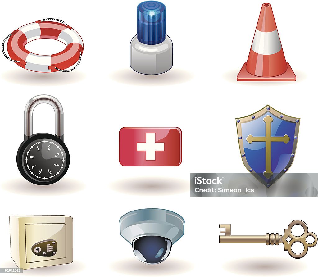 Sicherheit-Symbole - Lizenzfrei Abschirmen Vektorgrafik