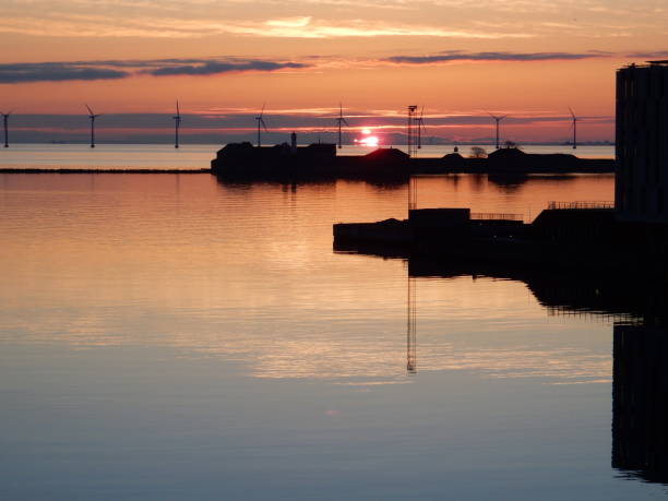 sunrise in Nordhavn, Copenhagen, Denmark