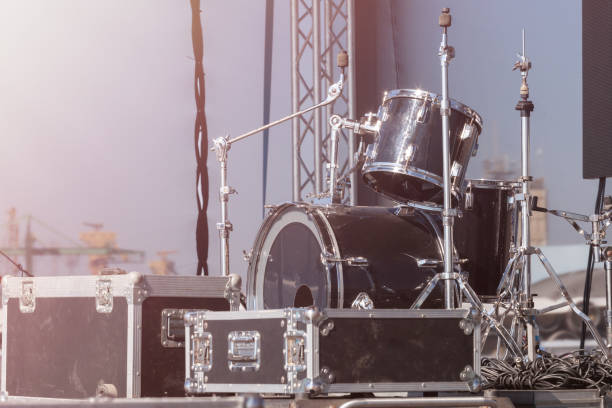 istock Performance stage with drums before the show. Backstage before a concert 929138906