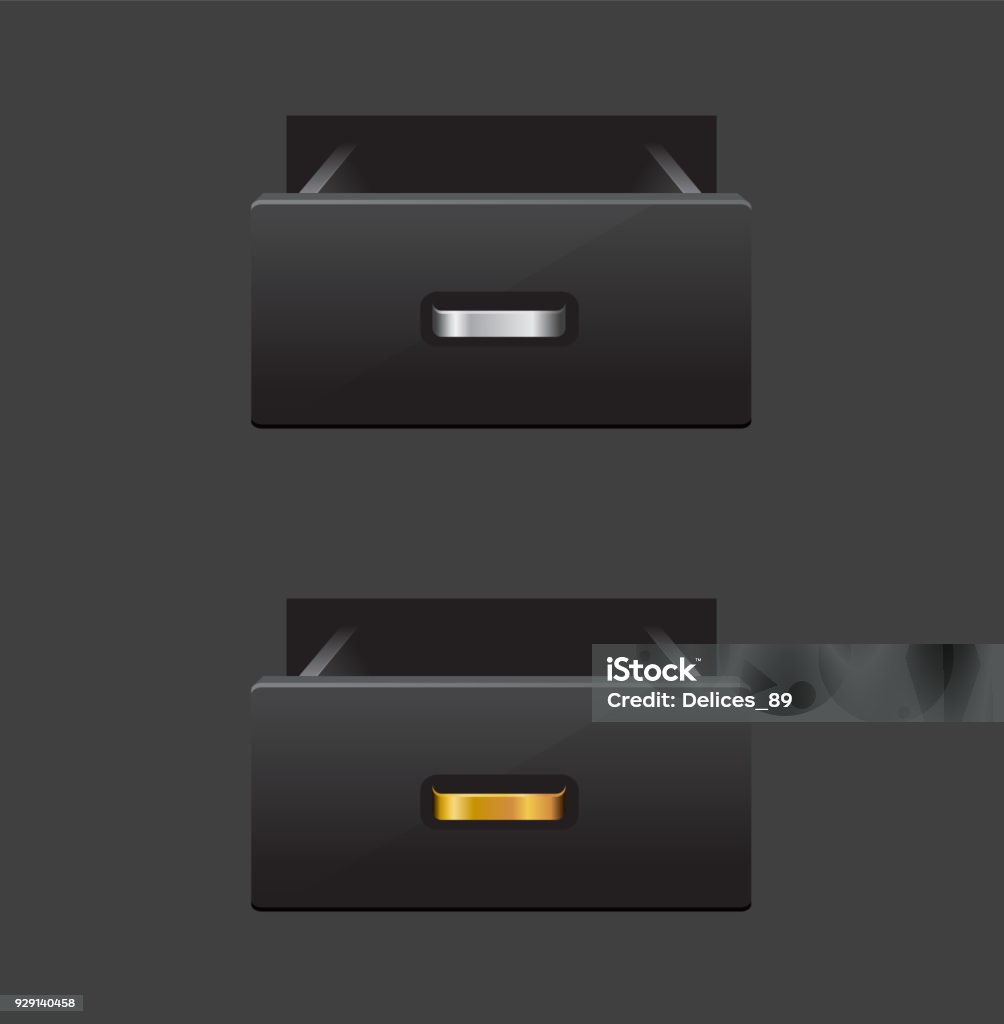 Empty Draw Vector Open Empty Drawer Stock Illustration - Download Image Now ...