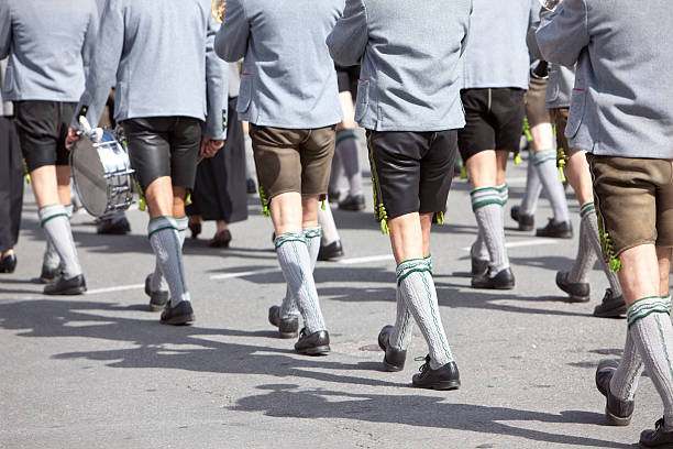 istock Bavarian leather trousers and socks on Beer Fest parade 92914226