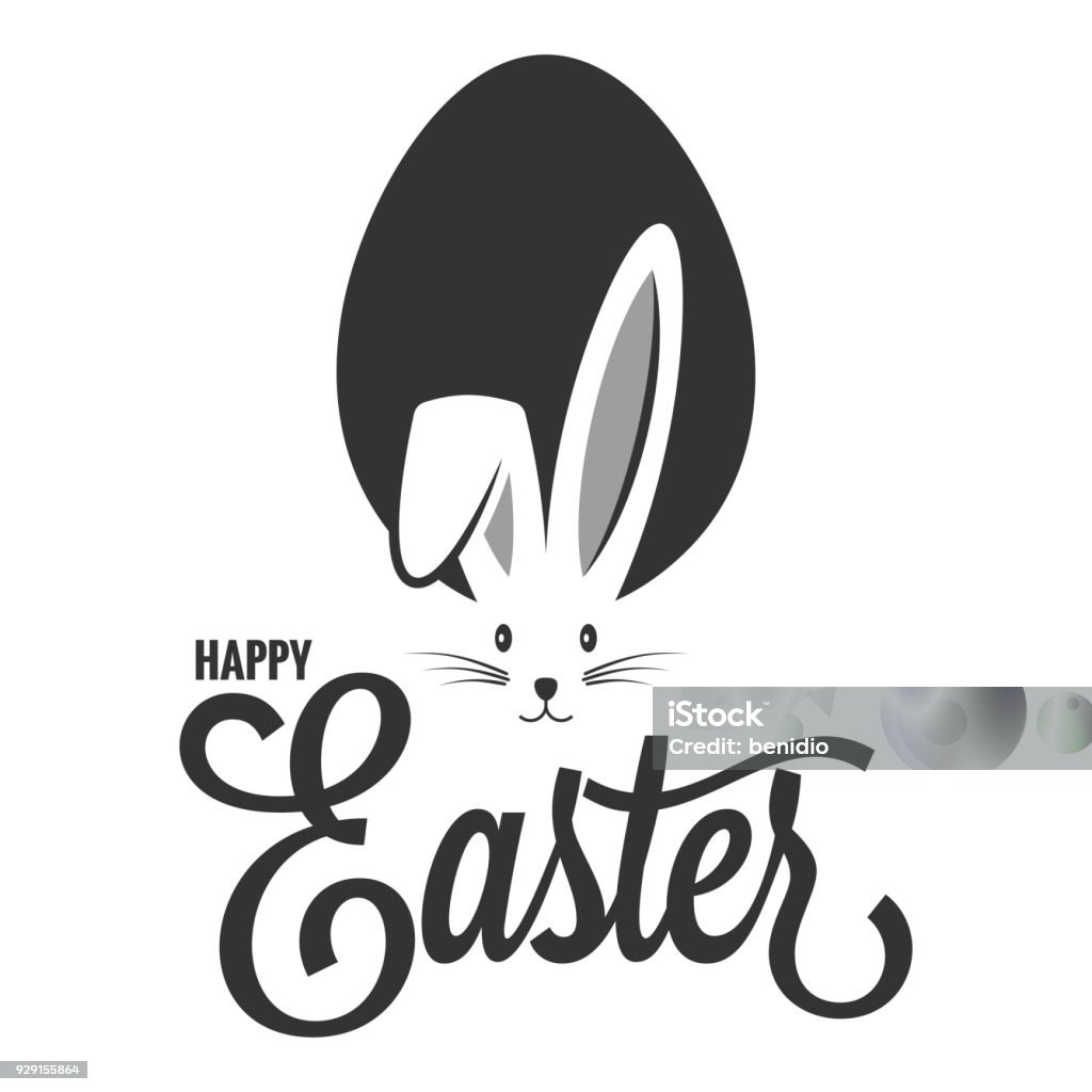Easter bunny with egg. Easter rabbit ears on white background Easter bunny with egg. Easter rabbit ears on white background 8 eps Easter stock vector