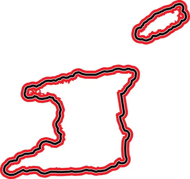 Vector illustration of Trinidad and Tobago Outline