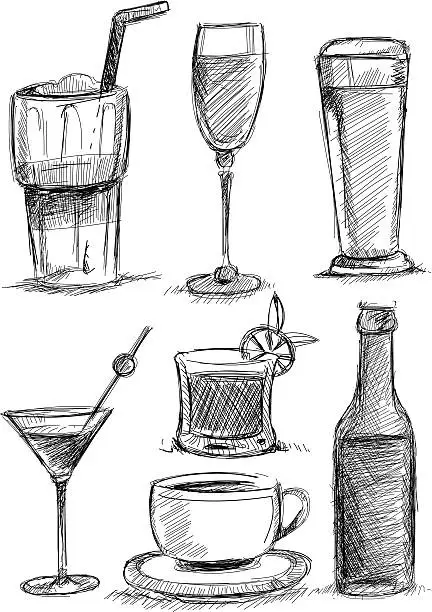 Vector illustration of drink set