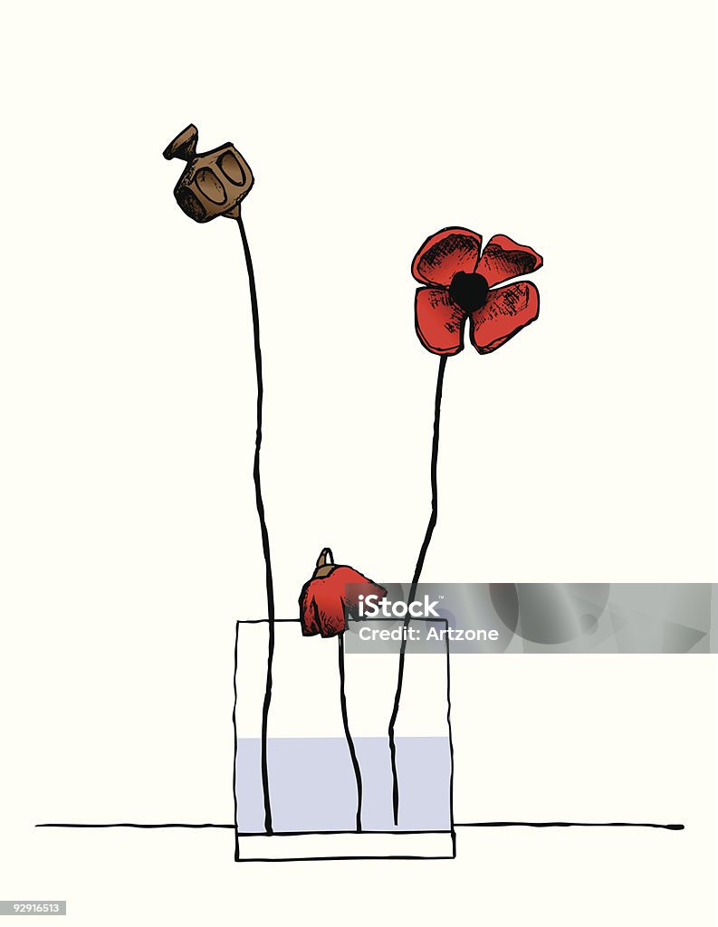 ミニマリストの Poppies &jpeg (EPS - 死のロイヤリティフリーベクトルアート
