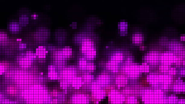 istock Mosaic with purple rising bubbles and square pieces, computer generated background, 3D rendering 929167170