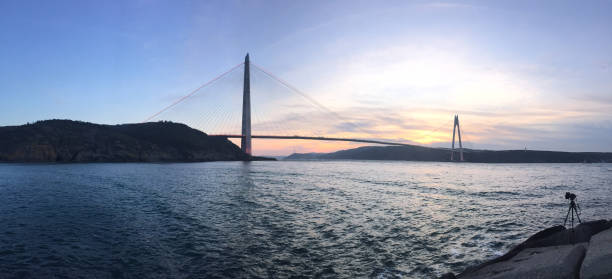 istock Sunset in Istanbul Bosphorus and Bridge 929167202
