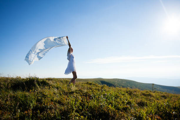 istock Unity of the girl with nature 929173340