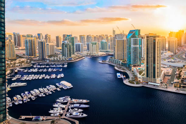 istock Dubai Marina at Sunset, United Arab Emirates 929175584
