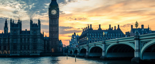 istock Westminster Bridge at sunset, London, UK 929176098