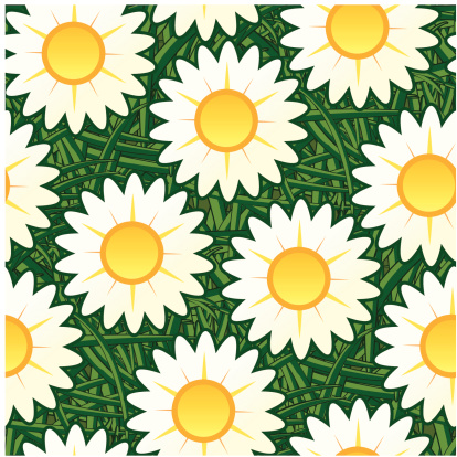 Colorful Pattern Daisy Background Seamless Daisy Wallpaper Pattern Stock Illustration - Download Image ...