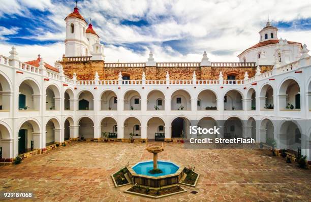 Courtyard Of San Felipe De Neri Monastery In Sucre Stock Photo - Download Image Now - Bolivia, Merced County, Sucre - Bolivia