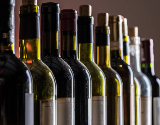 istock Line of wine bottles. 929191394