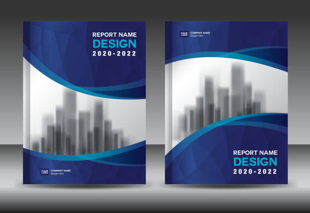 Annual report brochure flyer template, Blue cover design, business advertisement, magazine ads, catalog vector layout in A4 size Annual report brochure flyer template, Blue cover design, business advertisement, magazine ads, catalog vector layout in A4 size report document stock illustrations