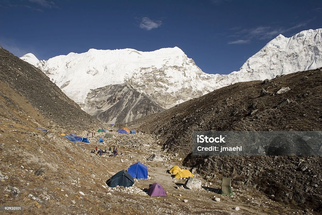 Island Peak Base Camp-Nepal - Lizenzfrei Abenteuer Stock-Foto