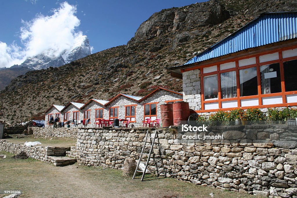 Dingboche Lodge-Népal - Photo de Mont Everest libre de droits