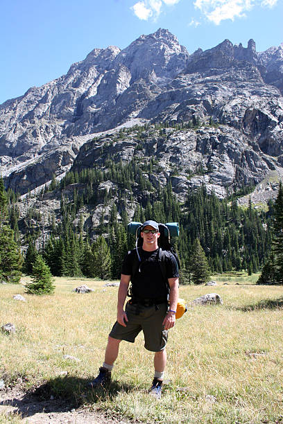 Backpacking in Montana stock photo