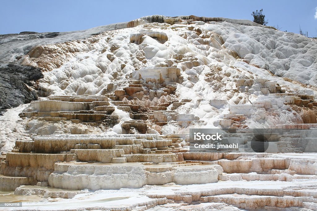 Gêiser no Fonte Térmica Mammoth. - Foto de stock de Calor royalty-free