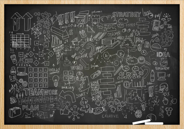 Charts and diagrams on blackboard / Blackboard concept (Click for more)