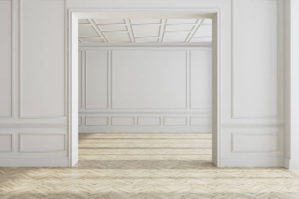 istock White empty room interior, wooden floor 929222844