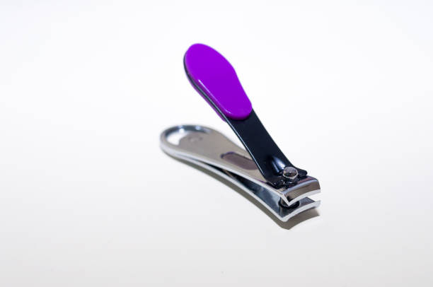 steel nail clippers on a white background